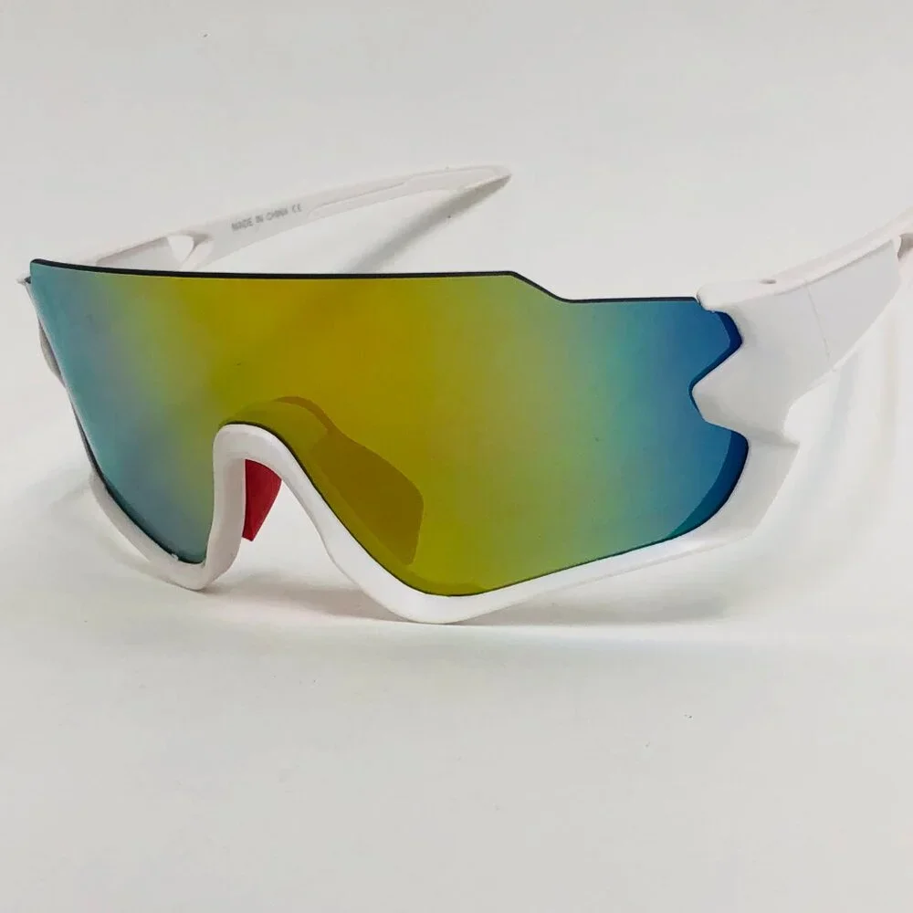 Sport Men Sunglasses Outdoor White Frame Mirror Lens Beach Shades Lentes‎ Gafas